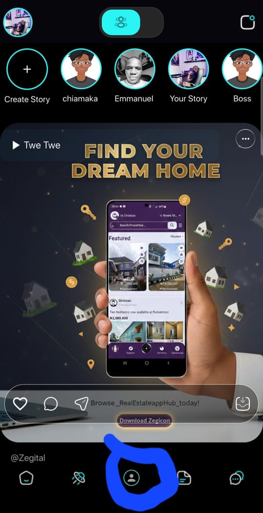 Click on the user Icon